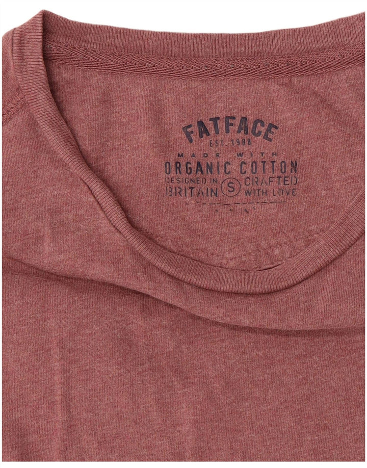 FAT FACE Ανδρικό T-Shirt Top Μικρό Βουργουνδί Βαμβακερό