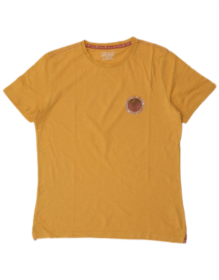 Ανδρικό γραφικό T-Shirt Fat Face Top μεγάλο κίτρινο βαμβακερό