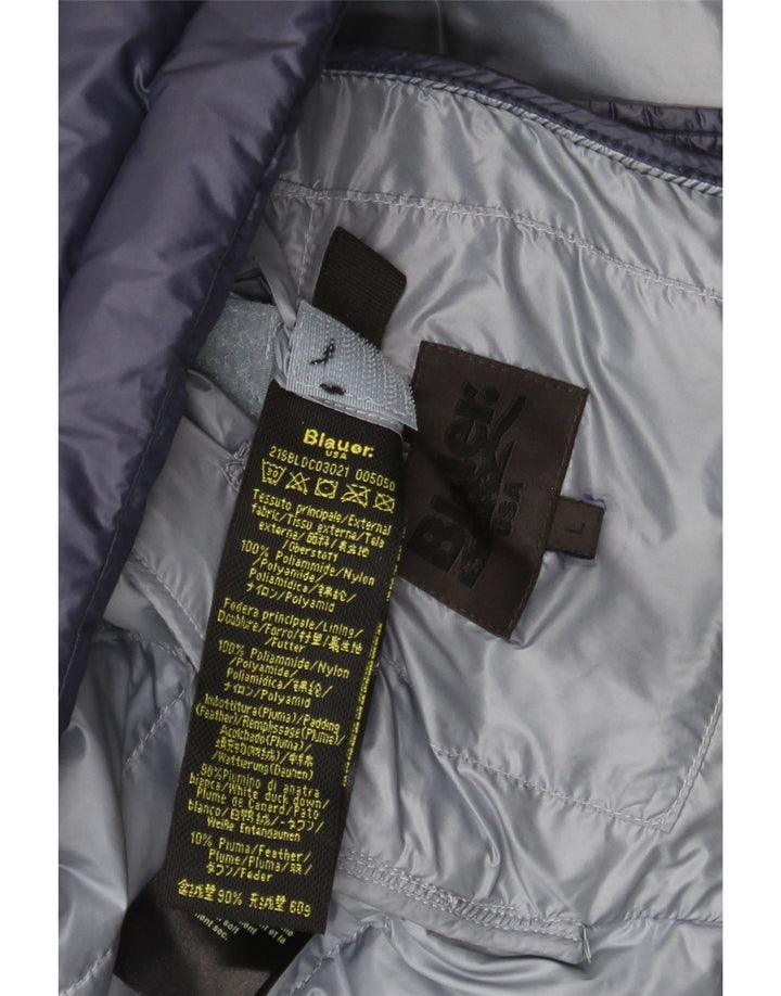 Blauer γυναικείο μπουφάν με κουκούλα UK 16 Large Navy Blue Polyamide