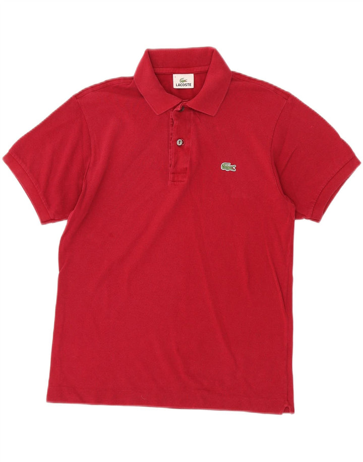 LACOSTE Mens Polo Shirt Size 3 Small Red Cotton
