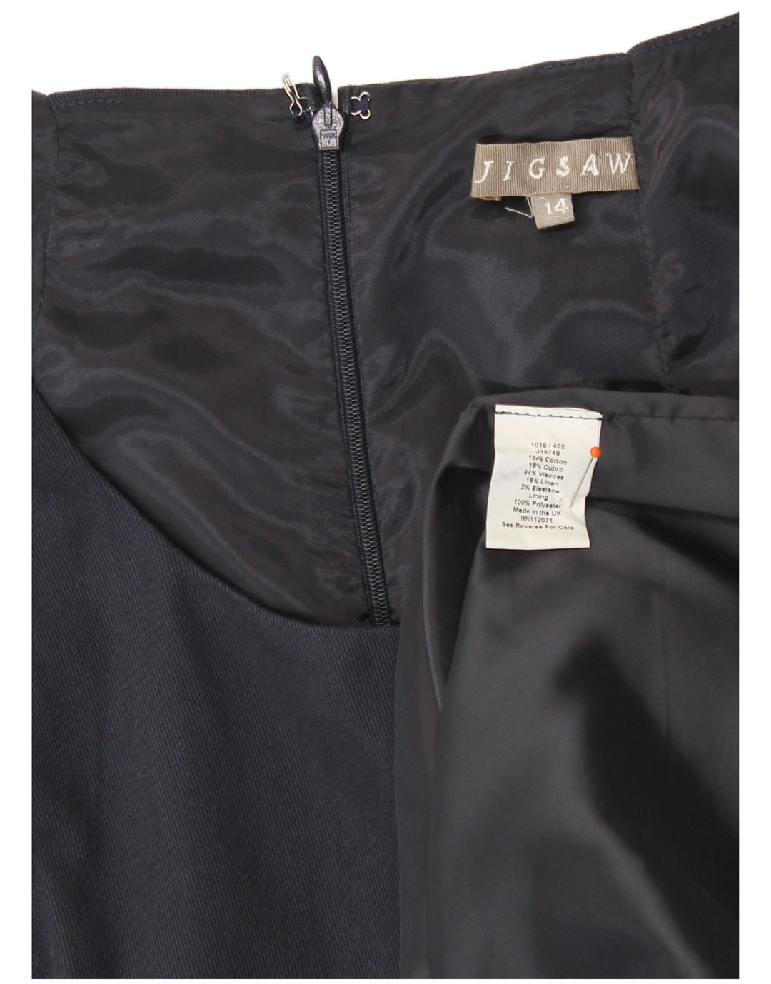 Γυναικείο αμάνικο φόρεμα Jigsaw UK 14 Medium Navy Blue Viscose