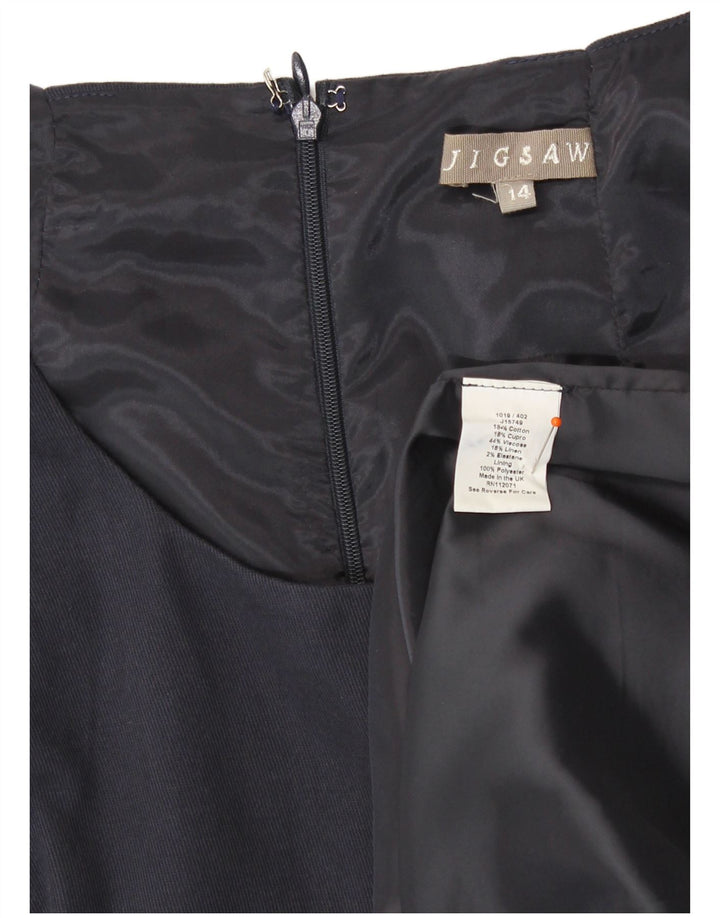 Γυναικείο αμάνικο φόρεμα Jigsaw UK 14 Medium Navy Blue Viscose