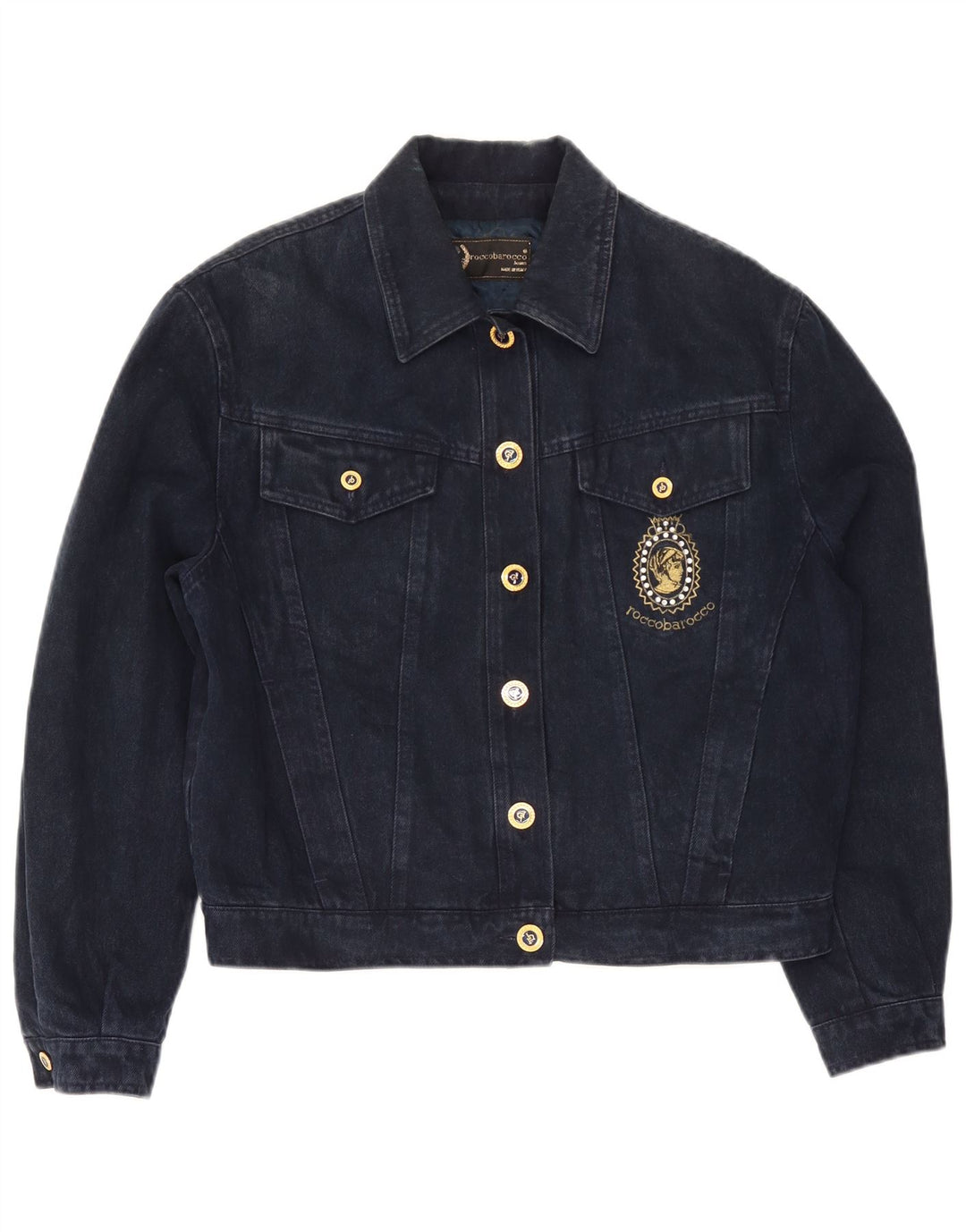 Roccobarocco Γυναικείο Τζιν Μπουφάν IT 42 Medium Navy Blue Βαμβακερό