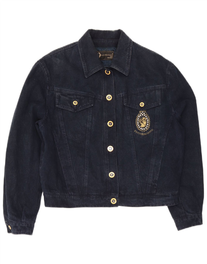 Roccobarocco Γυναικείο Τζιν Μπουφάν IT 42 Medium Navy Blue Βαμβακερό