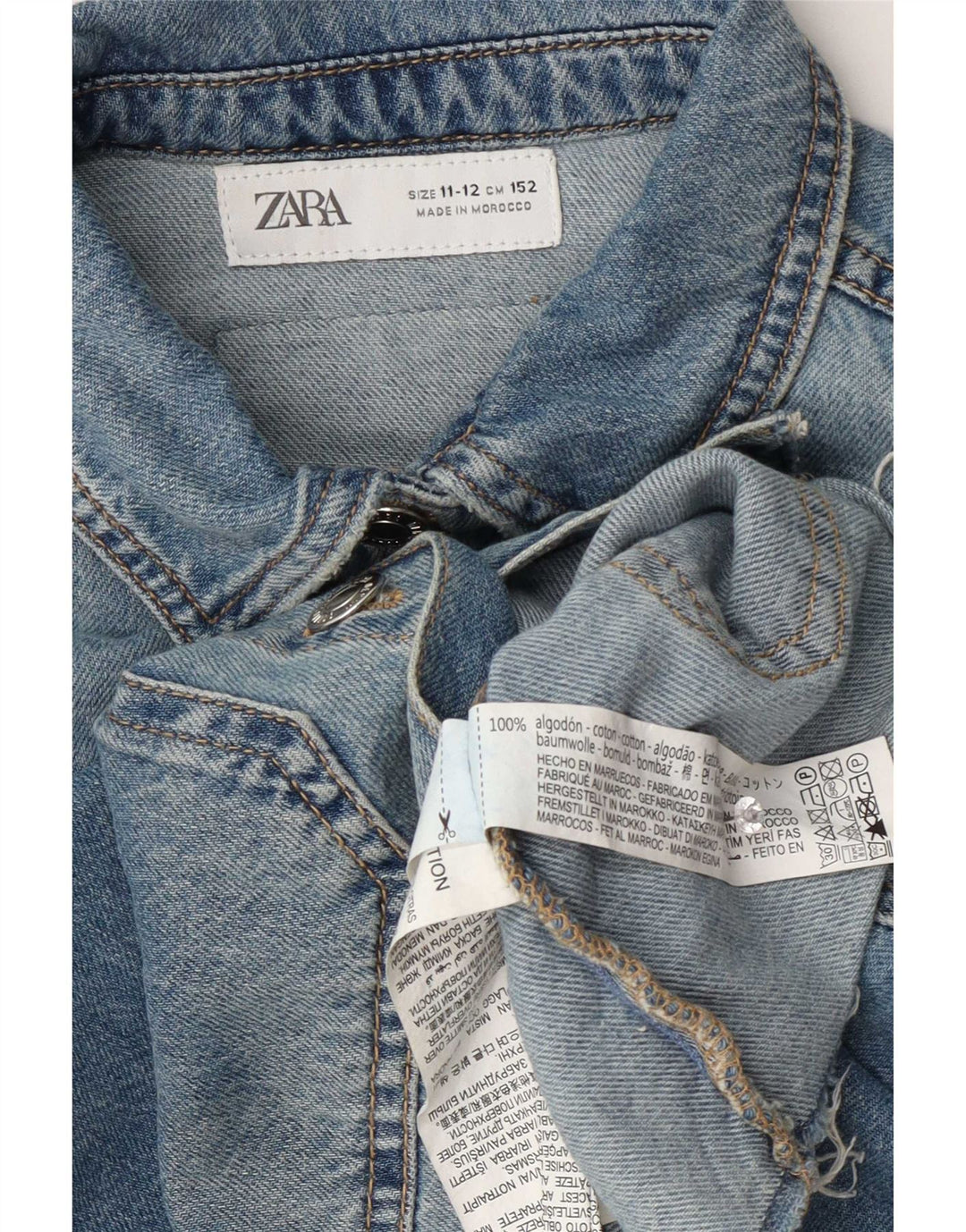 Zara Girls Crop Τζιν μπουφάν 11-12 ετών Μπλε Βαμβακερό