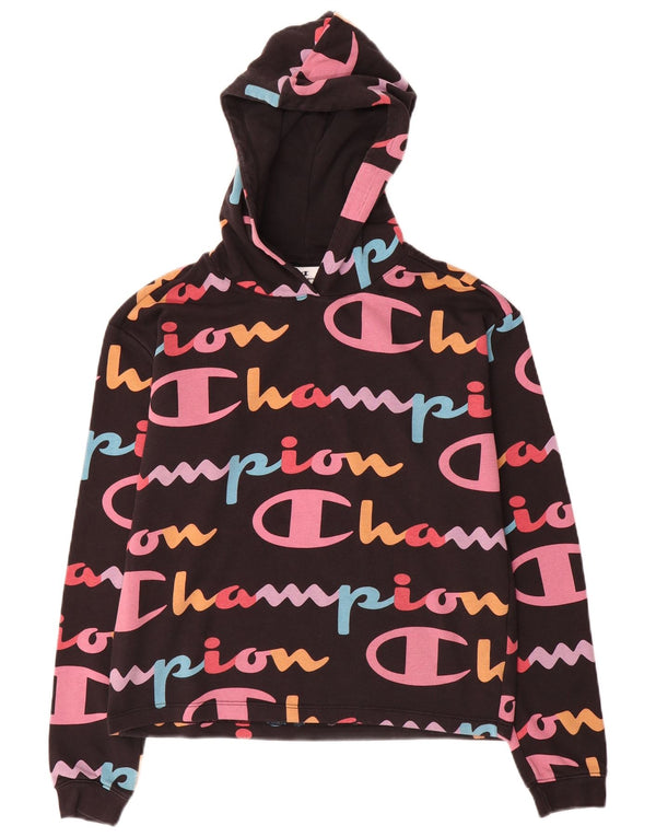 Champion Girls Graphic Hoodie Jumper 15-16 ετών 2XL Μαύρο