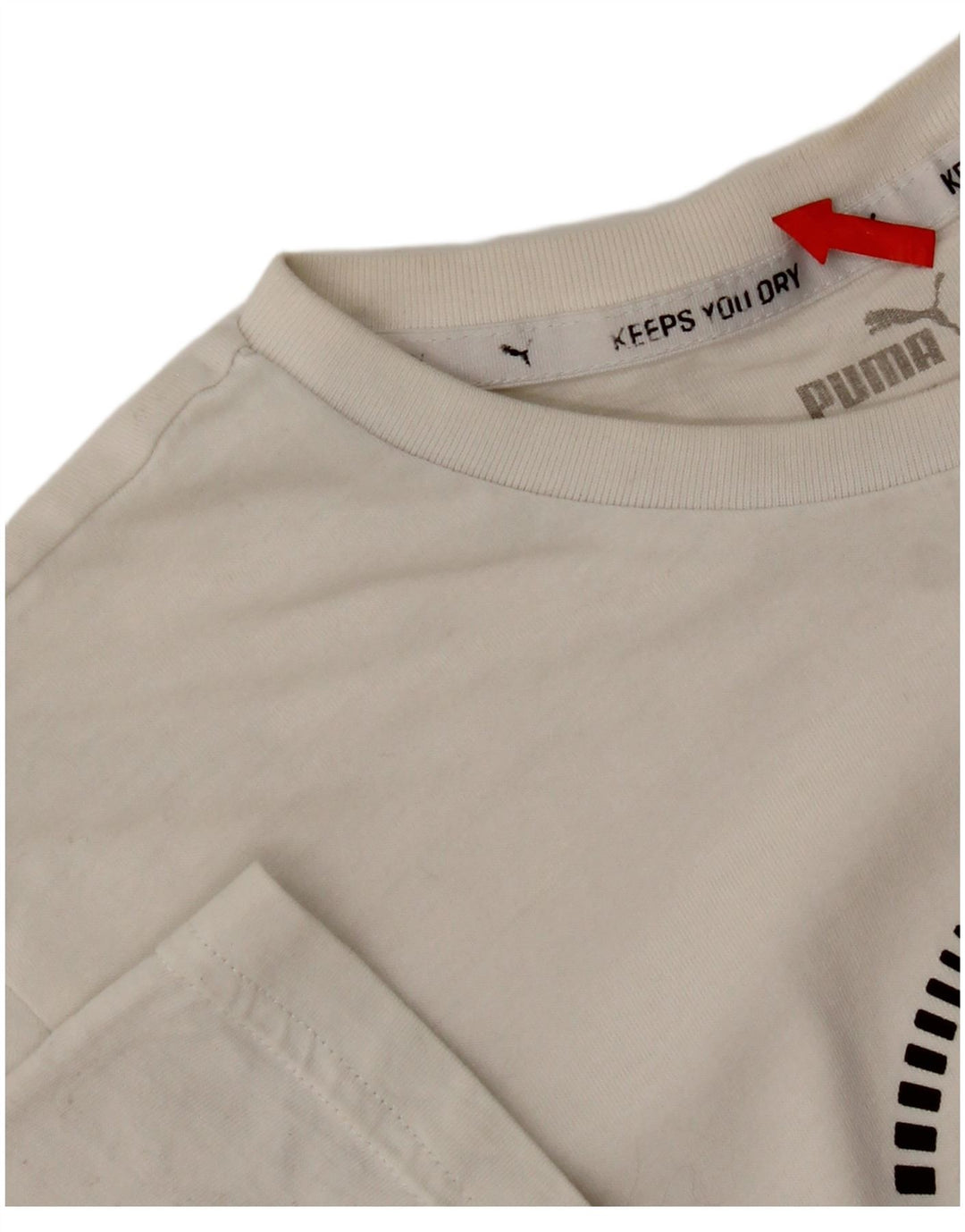 Puma Boys Graphic T-Shirt Top 15-16 Years Λευκό