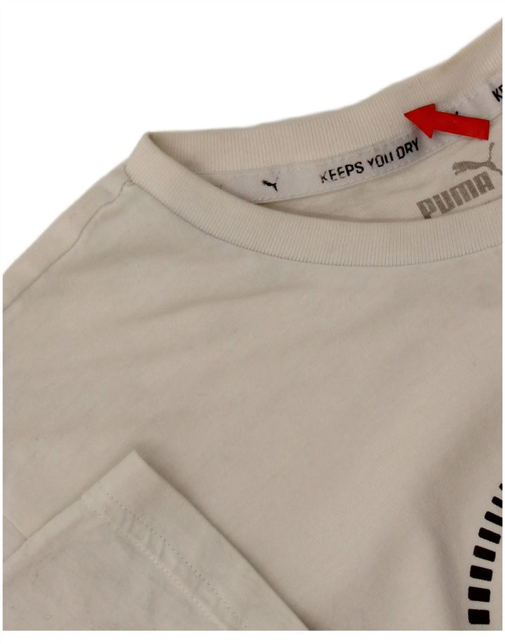 Puma Boys Graphic T-Shirt Top 15-16 Years Λευκό