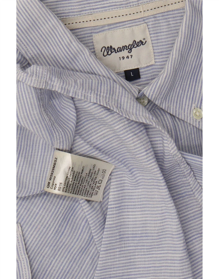Ανδρικό πουκάμισο Wrangler με μεγάλο μπλε βαμβακερό ρίγες