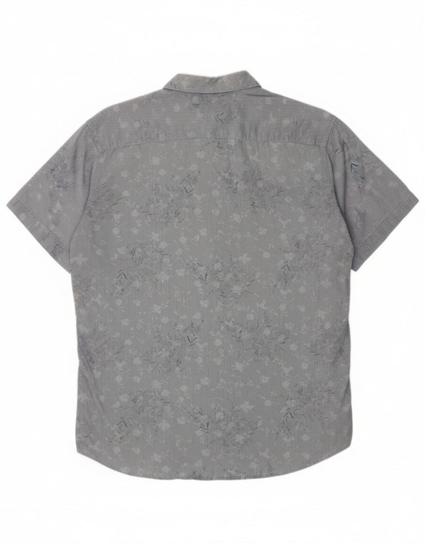 Ανδρικό κοντομάνικο πουκάμισο Marlboro Classics 2XL Μπλε φλοράλ βαμβακερό