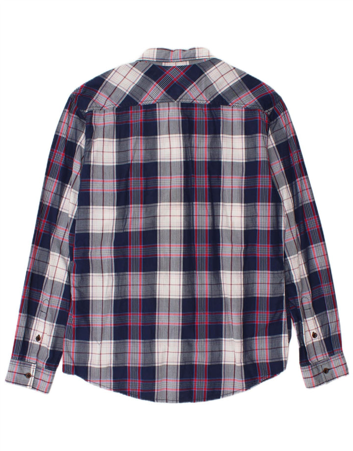 Ανδρικό πουκάμισο Esprit Slim Fit Medium Navy Blue Check Cotton