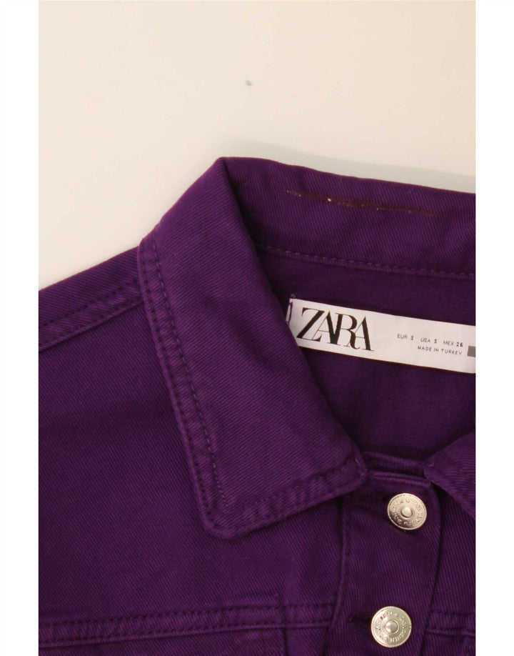 Zara Γυναικείο Τζιν Μπουφάν UK 10 Small Purple