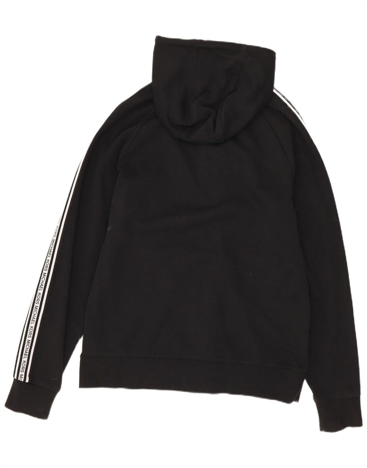 MICHAEL KORS Ανδρικό πουλόβερ με κουκούλα με φερμουάρ, μικρό μαύρο χρώμα