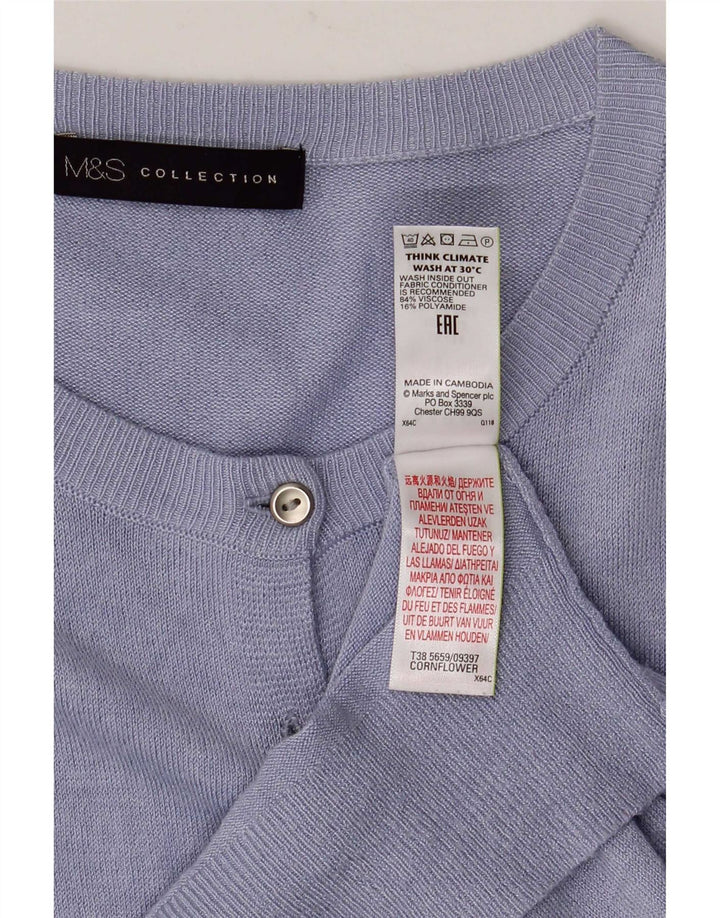 Marks & Spencer Γυναικεία ζακέτα πουλόβερ UK 14 μεγάλη μπλε βισκόζη