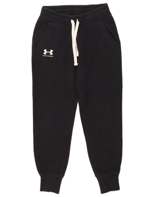 Under Armour Womens Tracksuit Trousers Joggers UK 6 XS Black Cotton