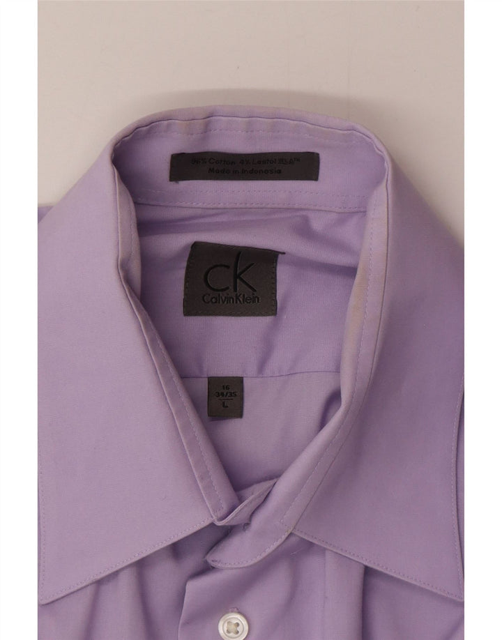 Ανδρικό πουκάμισο Calvin Klein Νούμερο 16 Large μωβ βαμβακερό
