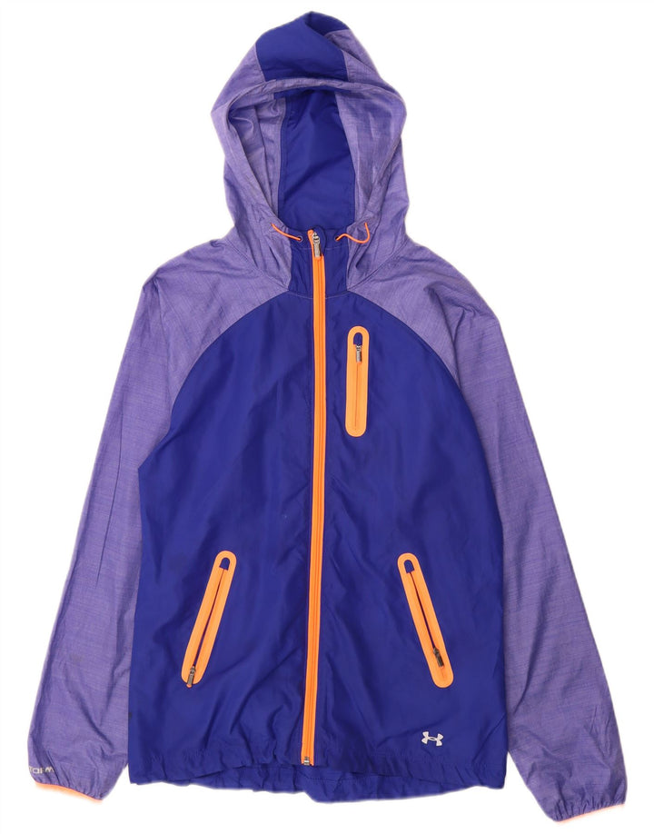 Under Armour Γυναικείο μπουφάν βροχής με κουκούλα UK 10 Small Blue Colourblock