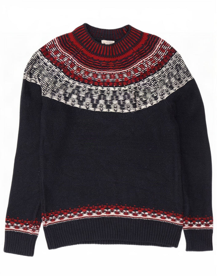 Ανδρικό πουλόβερ Gap με λαιμό χελώνα Μικρό Navy Blue Fair Isle Cotton