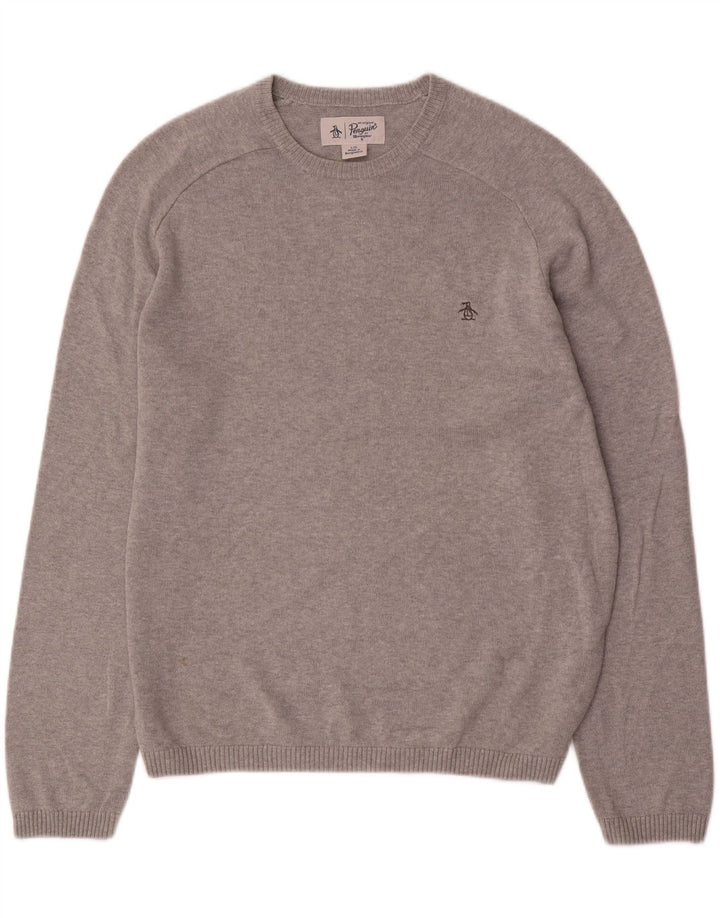 Ανδρικό πουλόβερ Penguin Crew Neck Jumper μεγάλο γκρι βαμβακερό