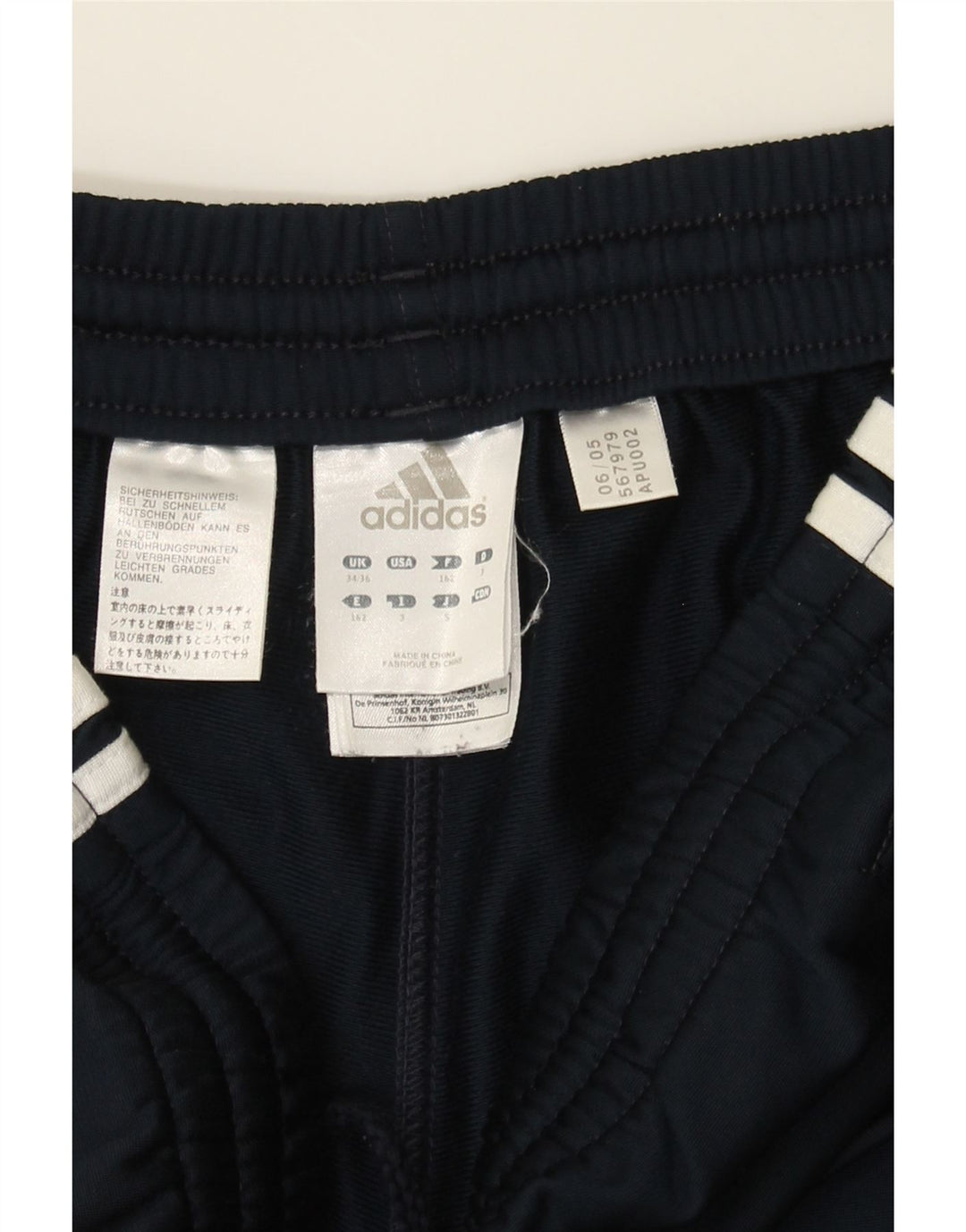 ADIDAS Mens Tracksuit Trousers UK 34/36 Small  Navy Blue Polyester Vintage Adidas and Second-Hand Adidas from Messina Hembry 