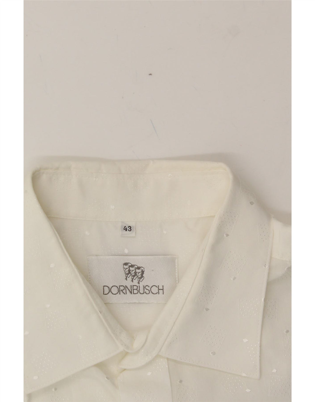 DORNBUSCH Mens Shirt Size 43 Large White Spotted Vintage Dornbusch and Second-Hand Dornbusch from Messina Hembry 