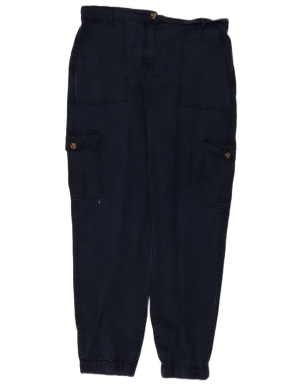 Marks & Spencer Womens Joggers Cargo Παντελόνι UK 14 Large W34 L29 Navy Blue