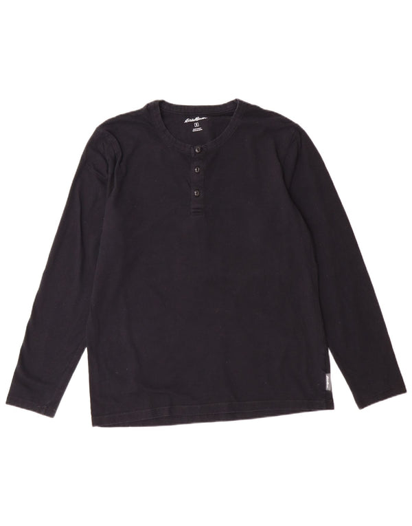EDDIE BAUER Mens Top Long Sleeve Small Navy Blue Cotton