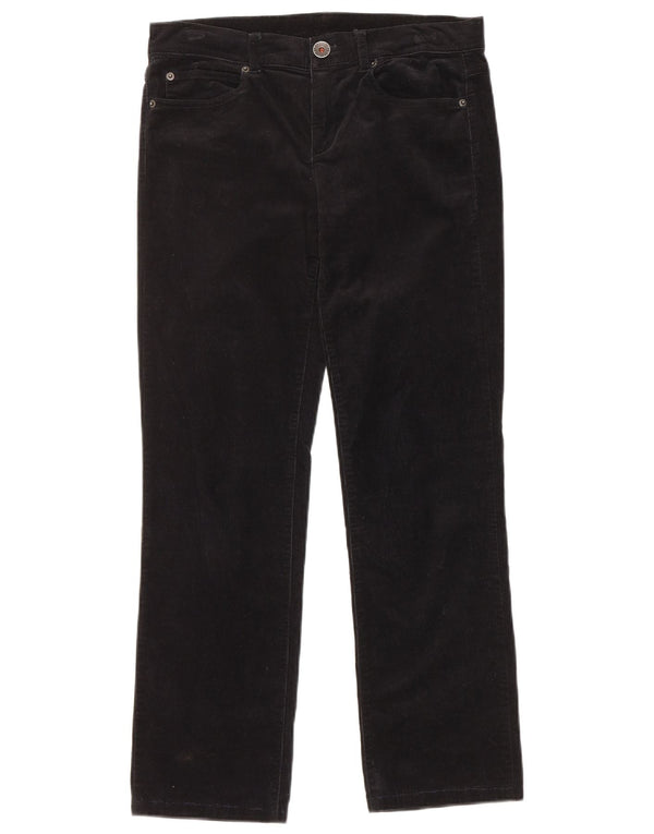 Γυναικείο ίσιο κοτλέ παντελόνι Benetton IT 42 Medium W30 L28 Μαύρο