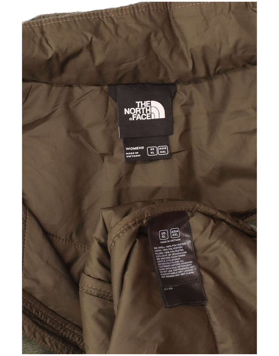 The North Face γυναικείο παλτό με κουκούλα με επένδυση UK 18 XL Χακί Πολυεστέρας Μοντέρνο