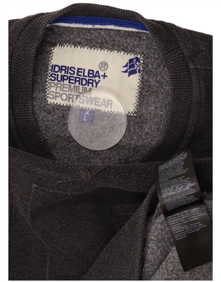 Ανδρικό γραφικό φούτερ Superdry Jumper μεγάλο γκρι βαμβακερό
