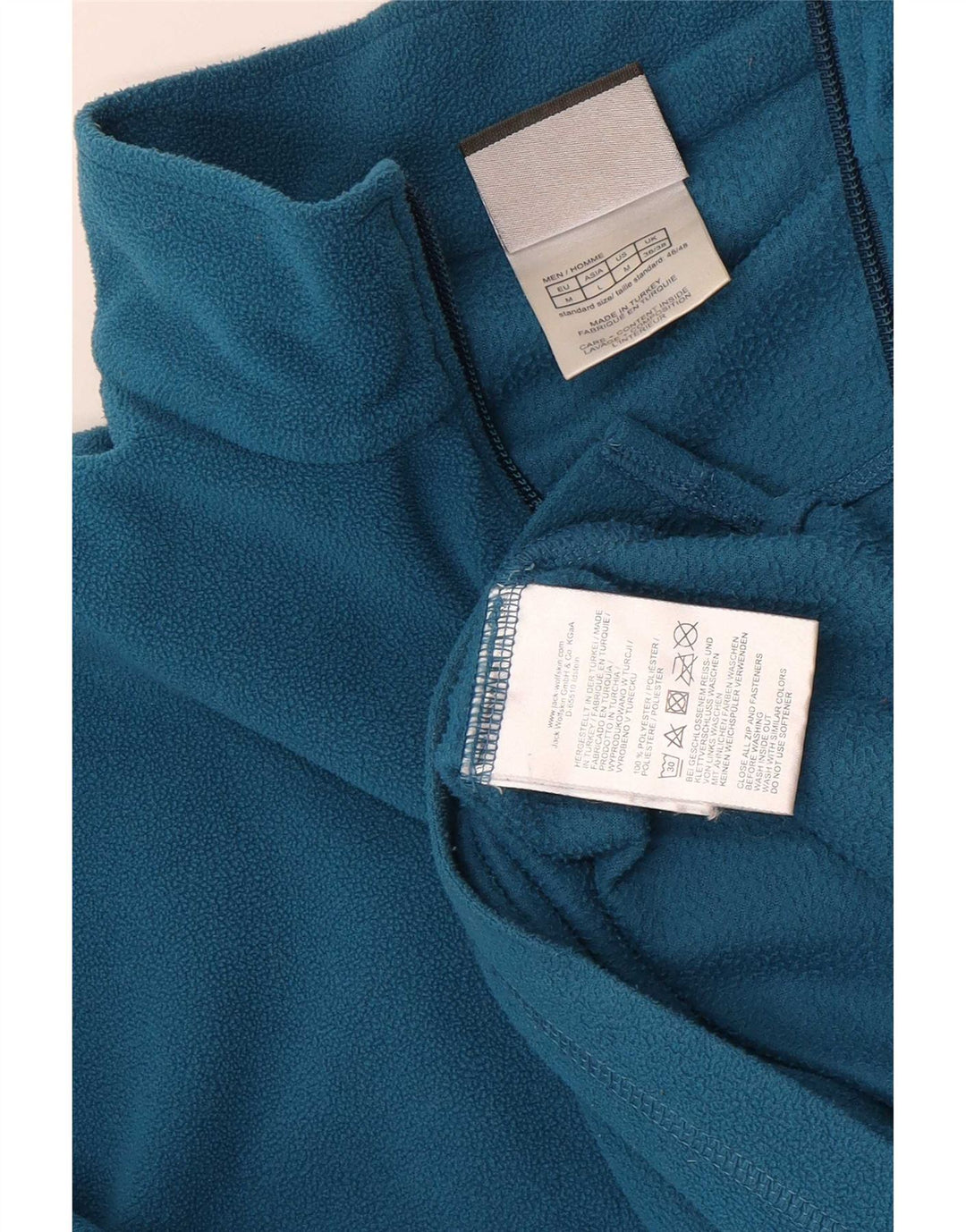 Jack Wolfskin Ανδρικό φερμουάρ με λαιμόκοψη Fleece UK 36/38 Medium Blue Polyester