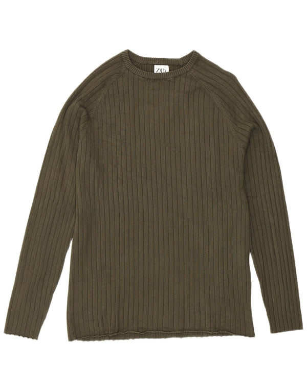 Ανδρικό πουλόβερ Zara Crew Neck Jumper Medium Khaki