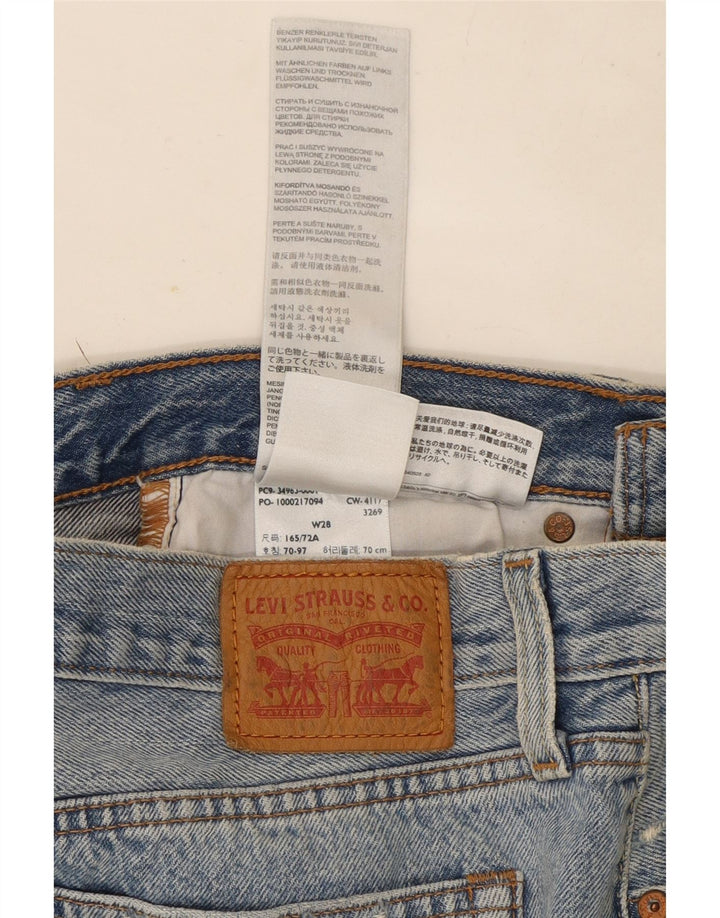 Γυναικεία Μίνι τζιν φούστα ταλαιπωρημένη Levi's W28 Μεσαίο μπλε βαμβακερό