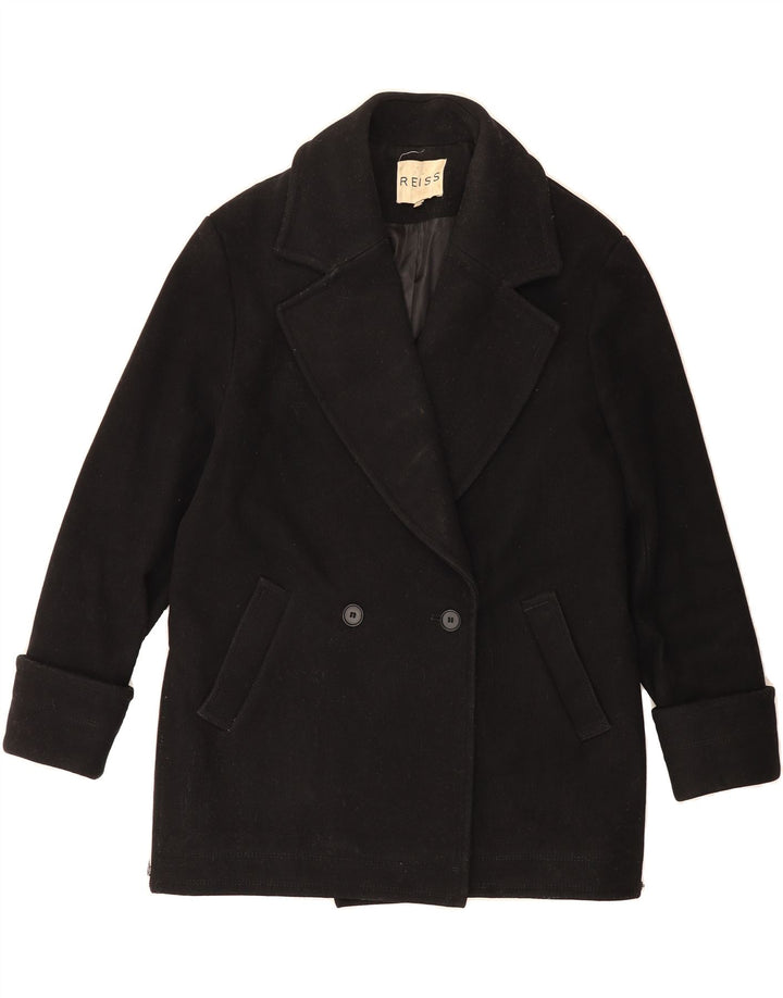 REISS Womens Overcoat UK 10 Small Black Wool Vintage Reiss and Second-Hand Reiss from Messina Hembry 