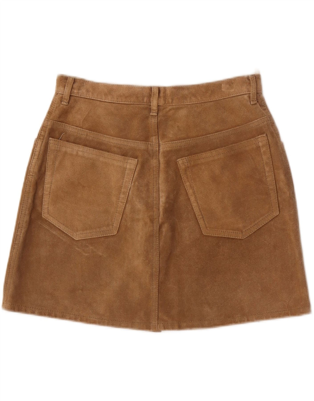 Sisley Γυναικεία Suede Mini Φούστα IT 44 Medium W28 Καφέ Δερμάτινο