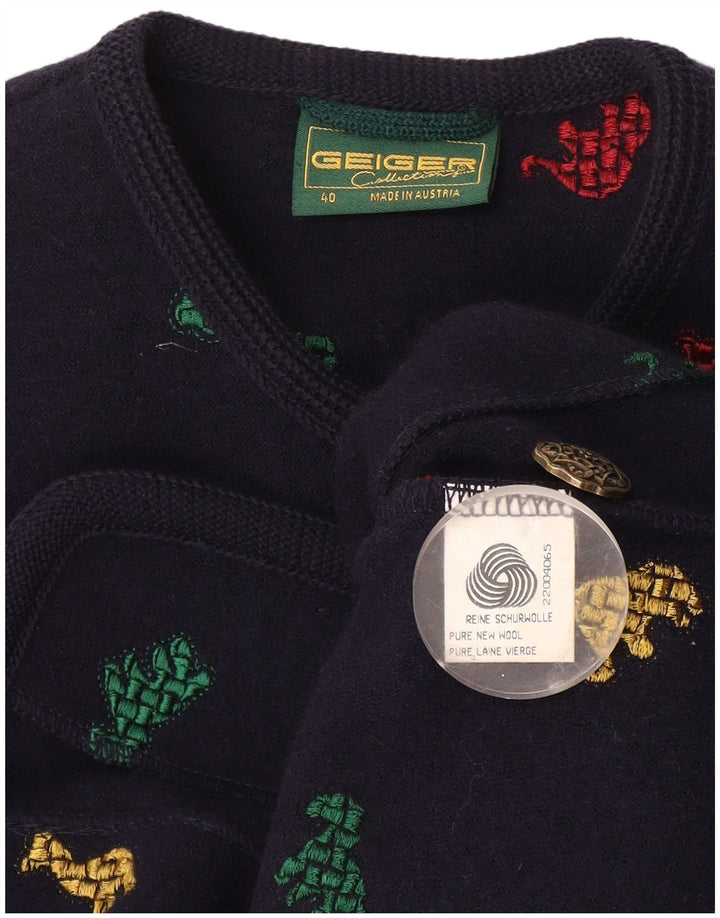 Γυναικείο μπουφάν μπλέιζερ Geiger με 6 κουμπιά EU 40 Medium Navy Blue Animal print