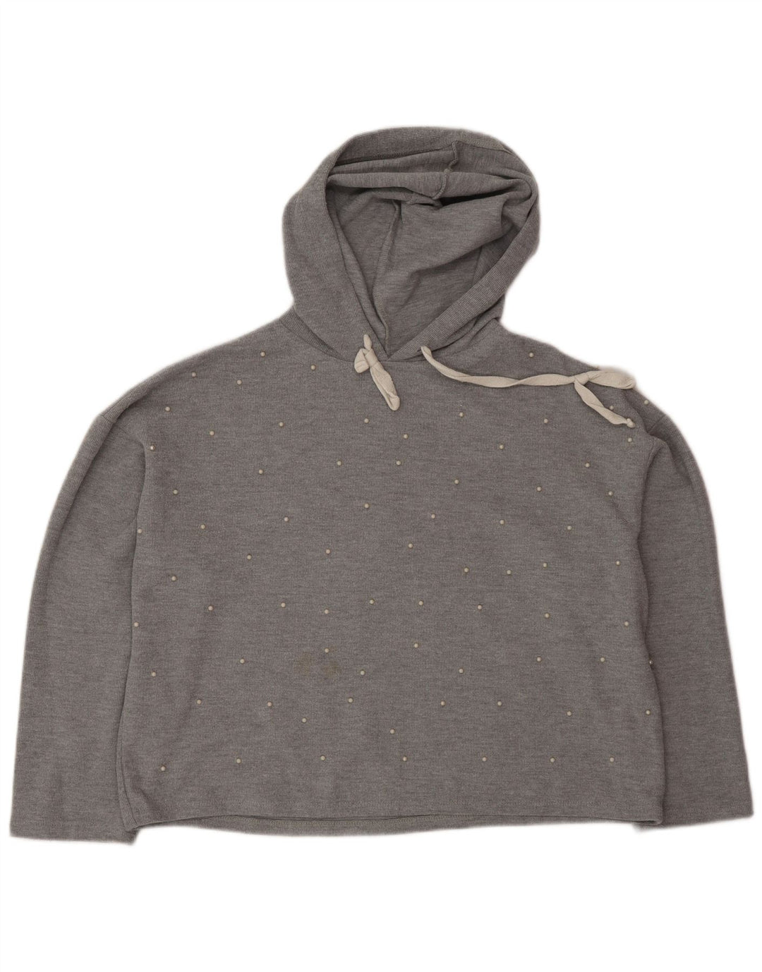 Zara γυναικεία κουκούλα υπερμεγέθη τοπ μακρυμάνικο UK 14 Μεσαία γκρι στίγματα