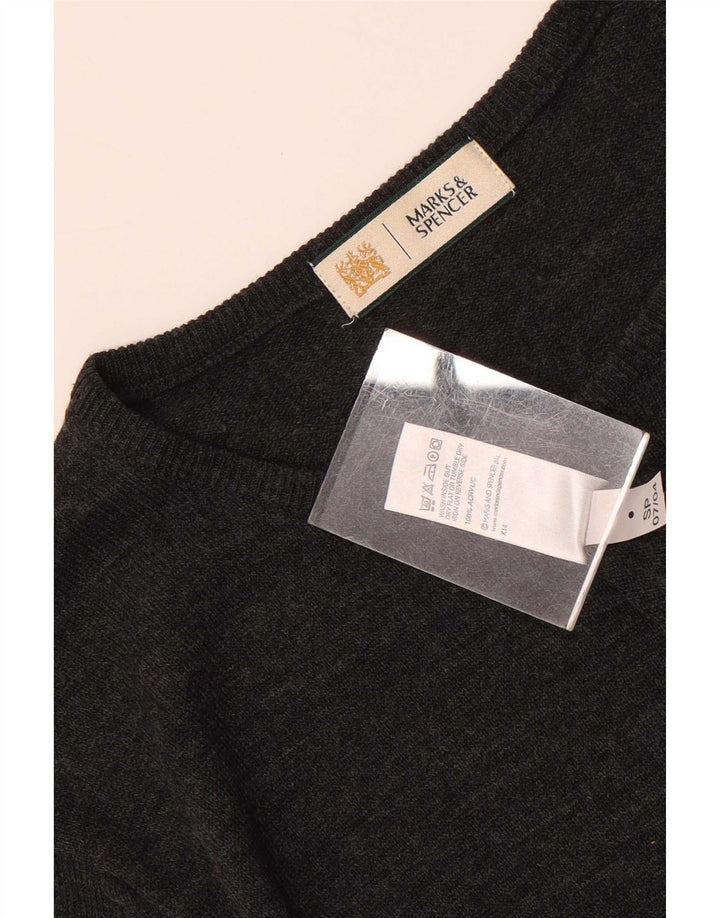 Marks & Spencer Ανδρικό πουλόβερ με λαιμόκοψη μεσαίου γκρι ακρυλικό