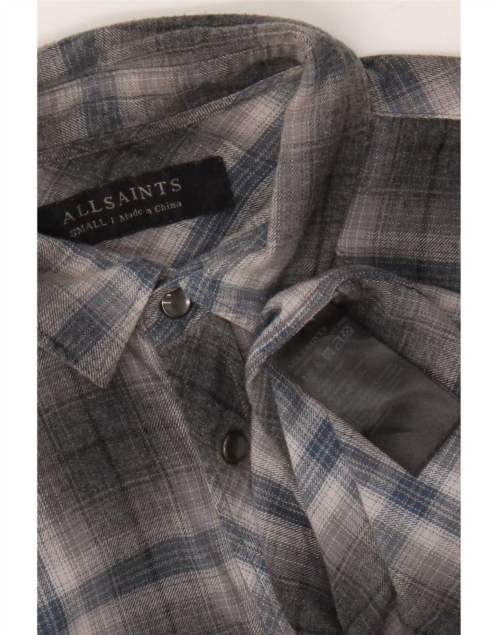 Ανδρικό πουκάμισο All Saints Flannel Small Grey Check Cotton