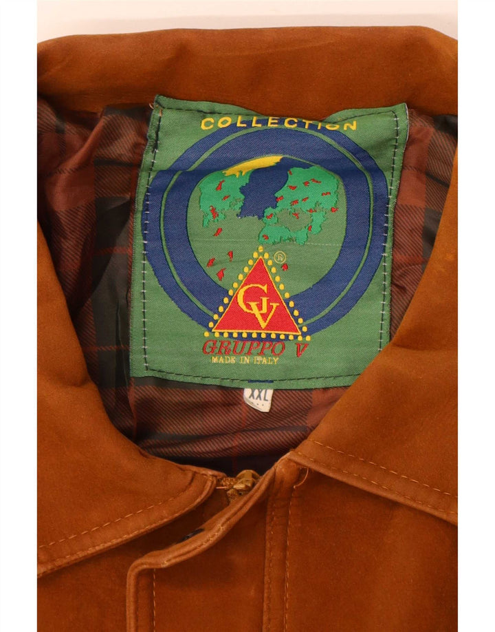 Gruppo V Ανδρικό Suede Bomber Jacket UK 44 2XL Brown