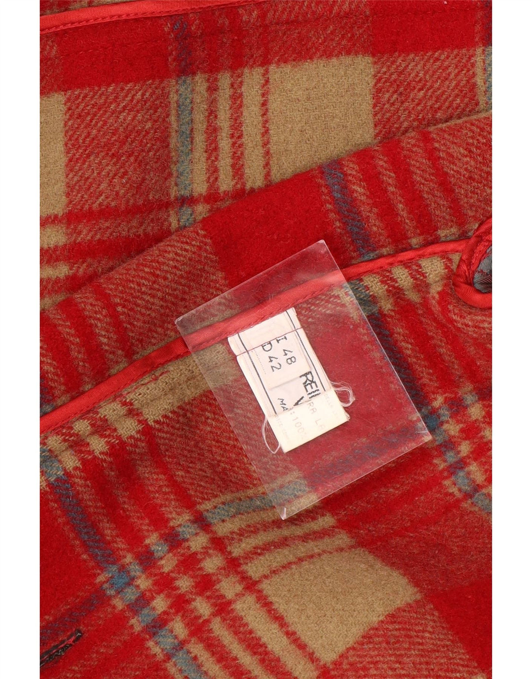 VINTAGE Γυναικείο Παλτό Duffle IT 48 XL Κόκκινο μαλλί