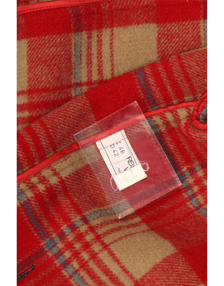 VINTAGE Γυναικείο Παλτό Duffle IT 48 XL Κόκκινο μαλλί