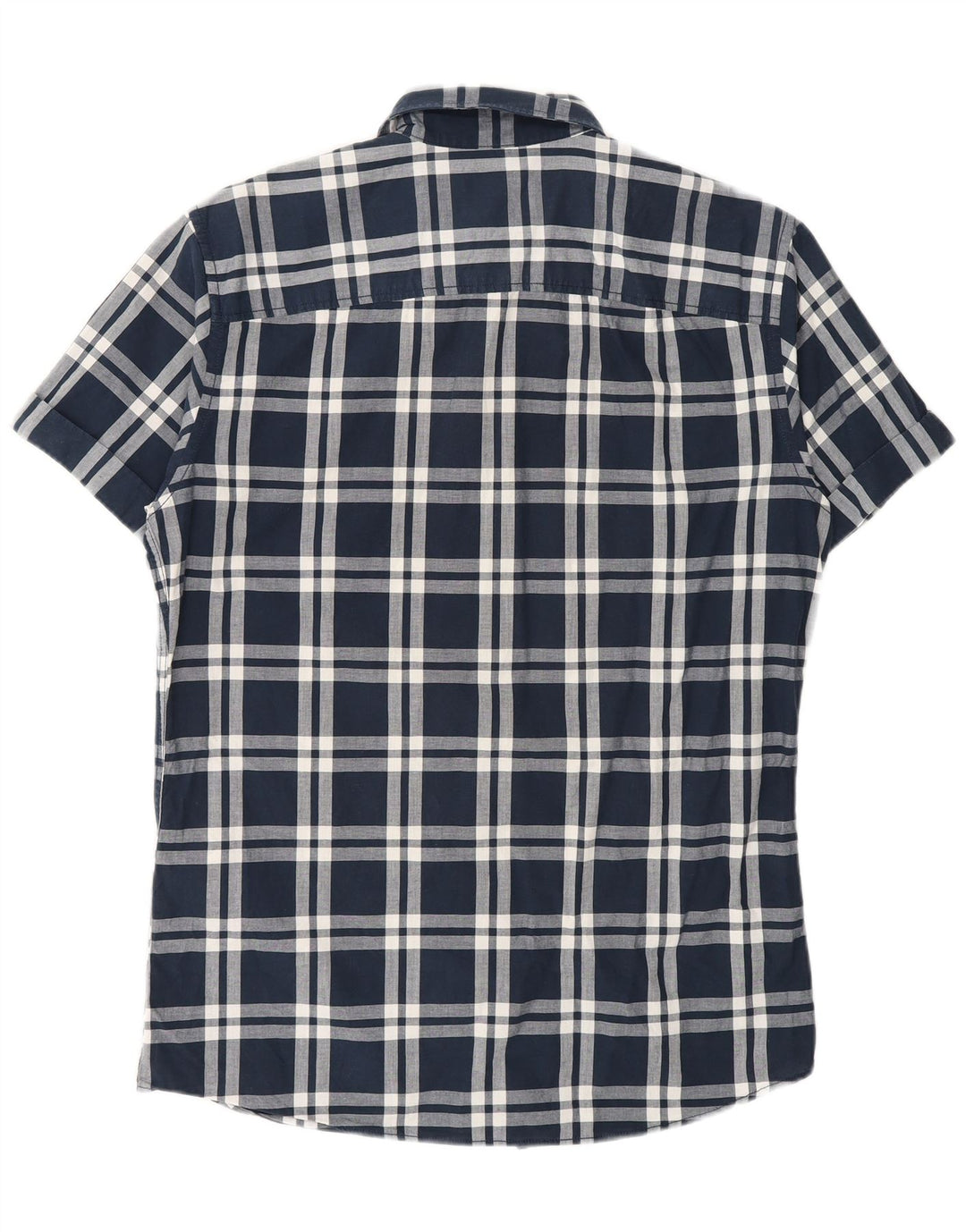 Jack & Jones Ανδρικό κοντομάνικο πουκάμισο με μεσαίο μπλε ναυτικό καρό βαμβακερό