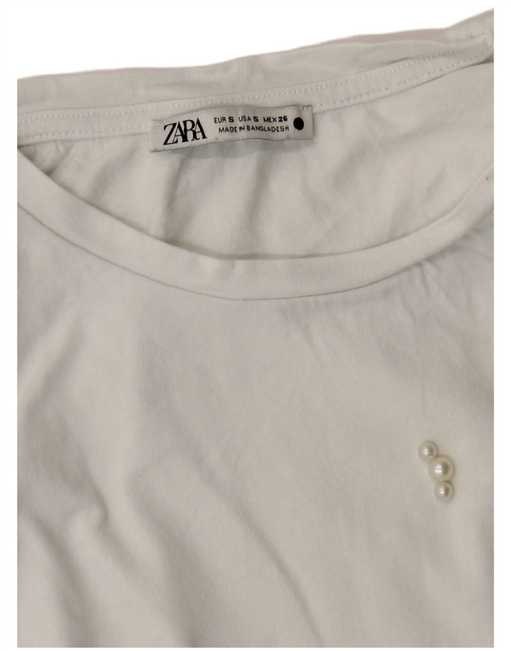 Γυναικείο T-Shirt ZARA Top UK 8 Small White