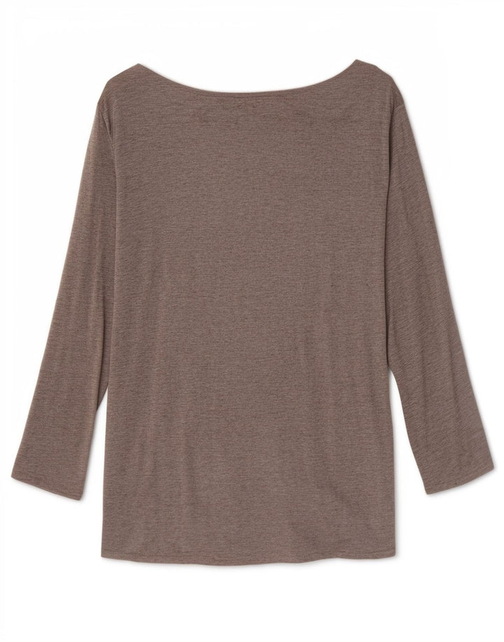Massimo Dutti γυναικείο τοπ 3/4 μανίκια UK 12 μεσαία γκρι βισκόζη