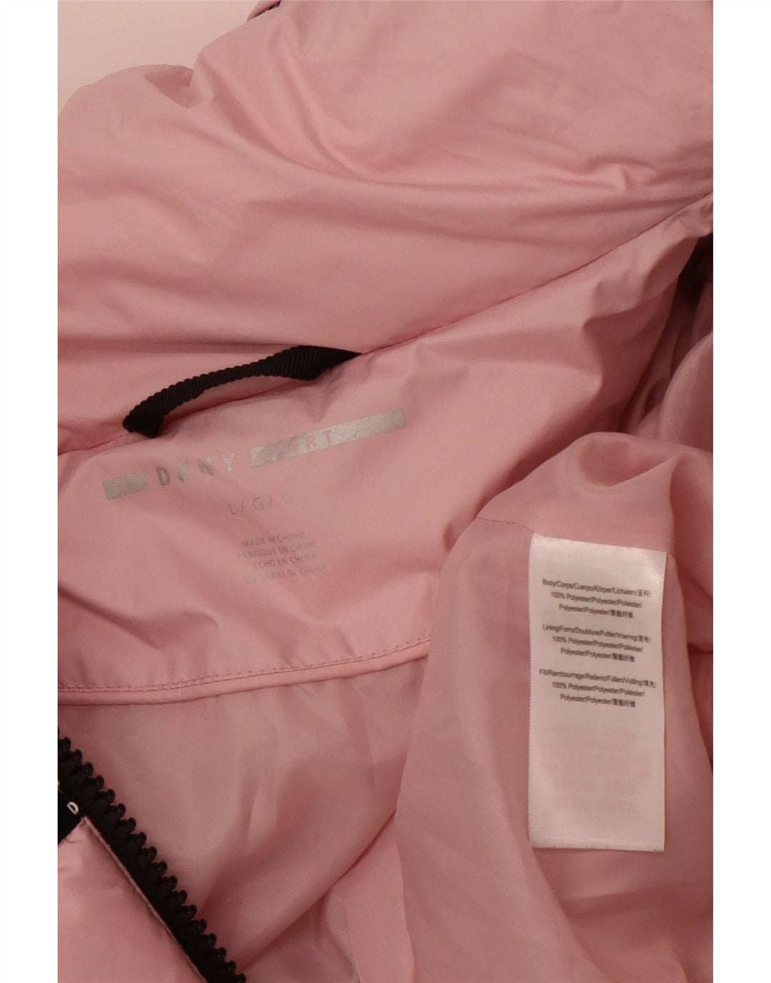 DKNY Γυναικείο γραφικό μπουφάν UK 16 μεγάλο ροζ ριγέ πολυεστέρα