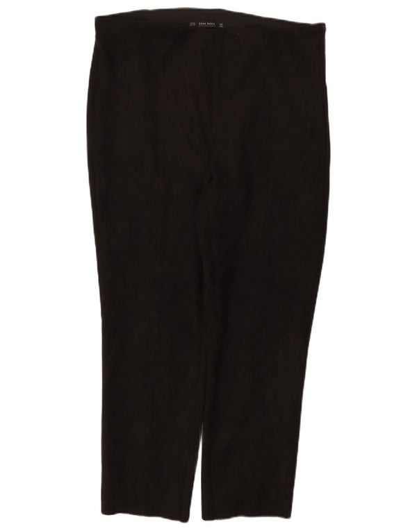 Zara Γυναικείο Slim Cropped Παντελόνι 2XL W34 L26 Μαύρο Πολυεστέρας