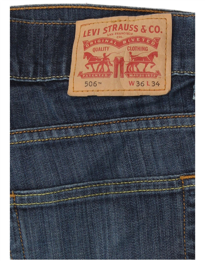 Levi's Mens 506 Straight Jeans W36 L34 Blue Cotton