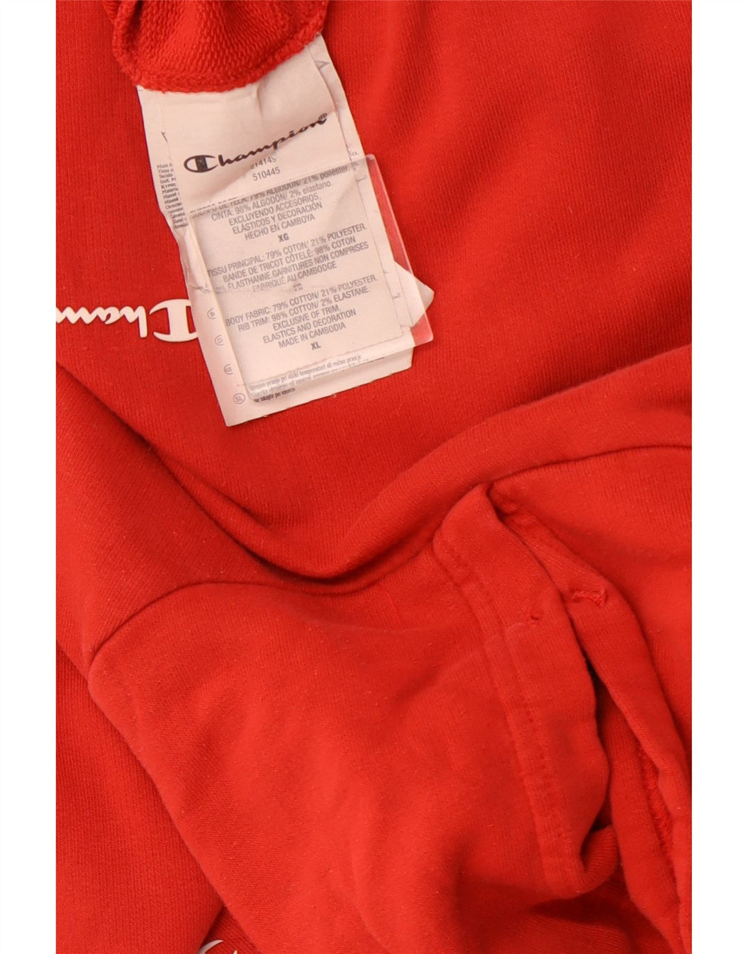 CHAMPION Ανδρικό Hoodie Jumper XL Red Cotton