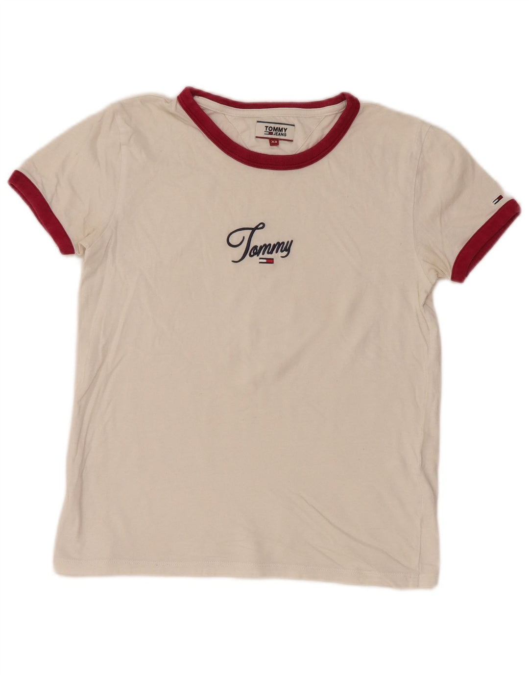 Γυναικείο γραφικό μπλουζάκι TOMMY HILFIGER Top UK 6 XS Λευκό
